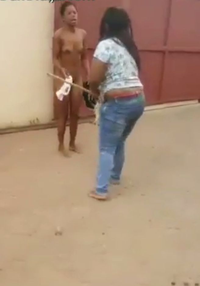 African Wife Stripped Sidechick Naked In Public, After She Caught Her Cheating With Her Husband (18+)