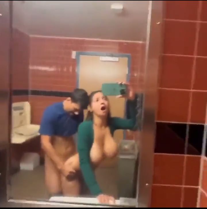 White Girl With Big Breasts Fucked In Public Bathroom (18+)